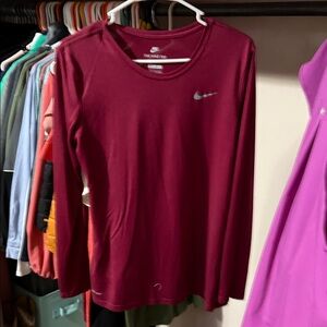 Nike Women's Burgundy Long Sleeve Tee